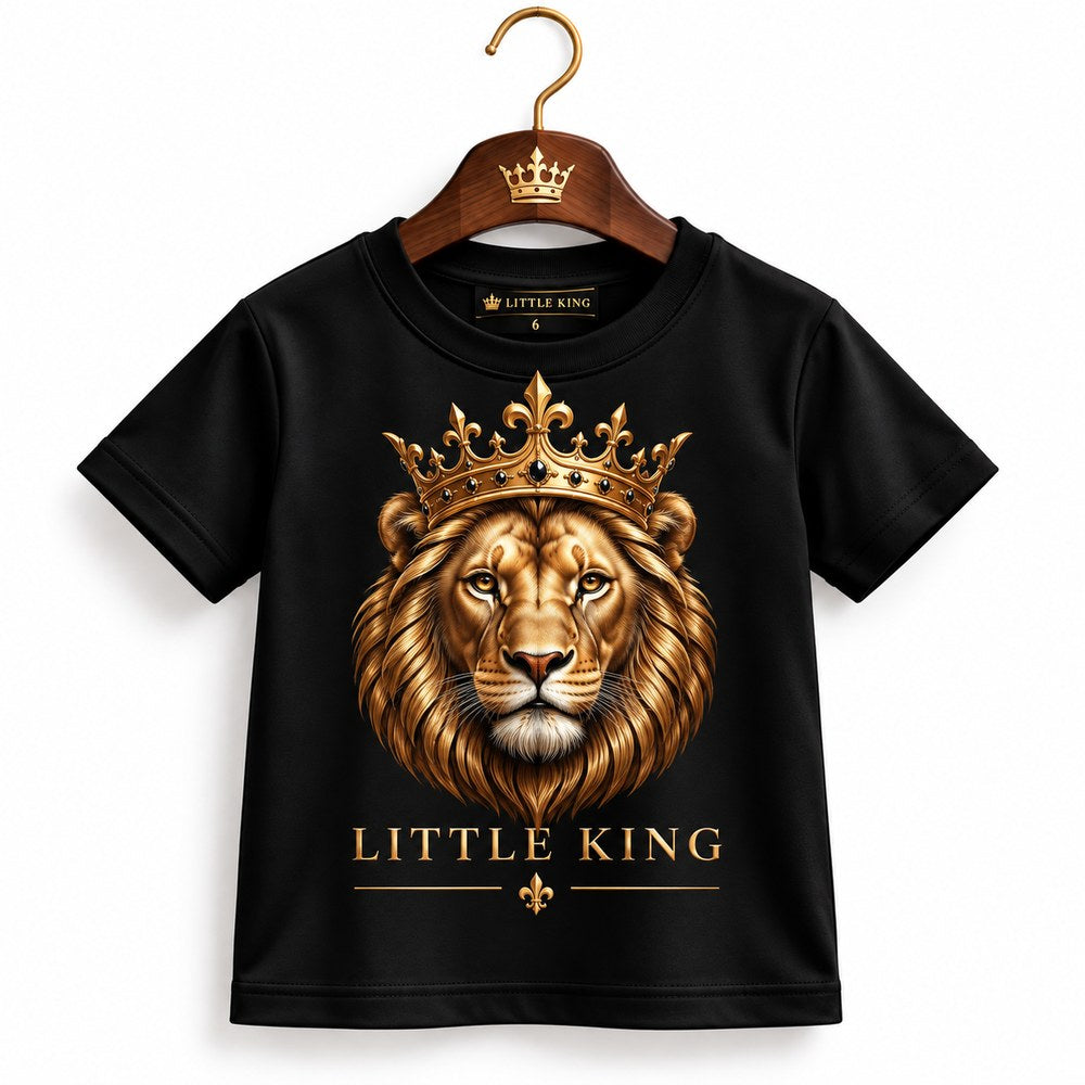 Camiseta Infantil LITTLE KING Leão Coroado