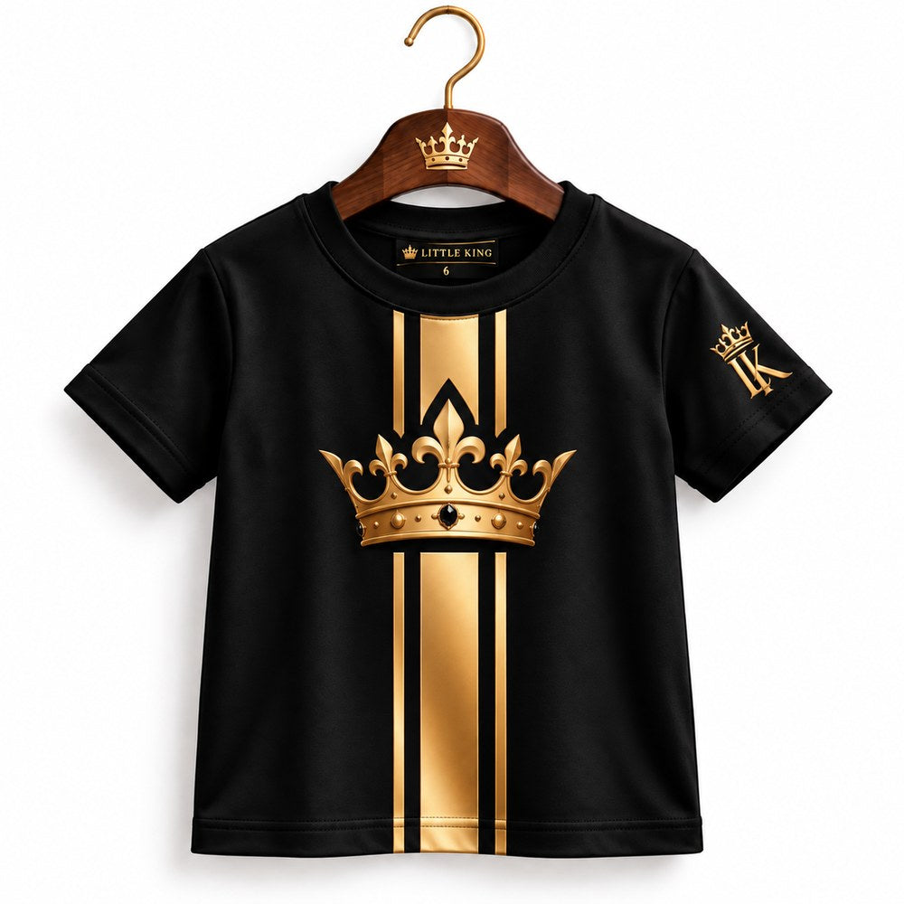 Camiseta Infantil LITTLE KING Faixa Dourada