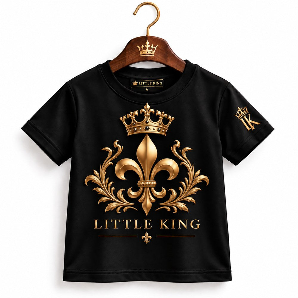 Camiseta Infantil LITTLE KING Flor-de-Lis Real