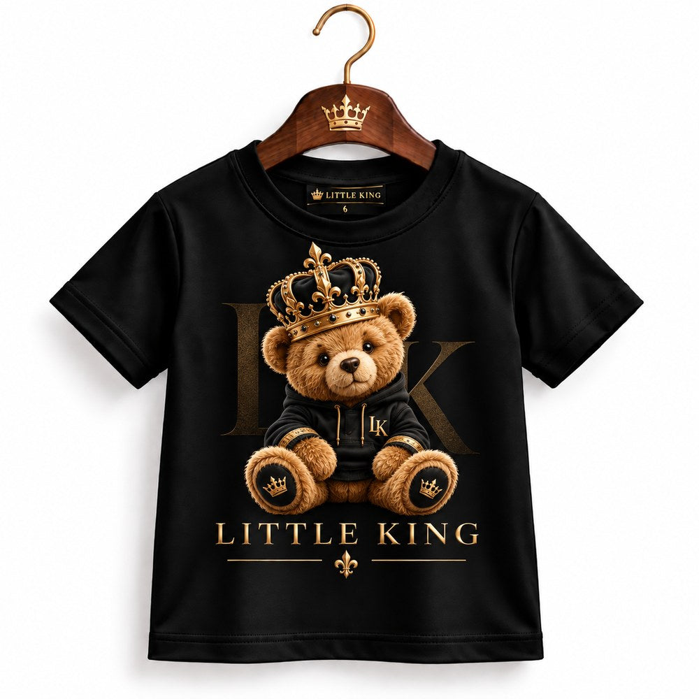 Camiseta Infantil LITTLE KING Ursinho Rei